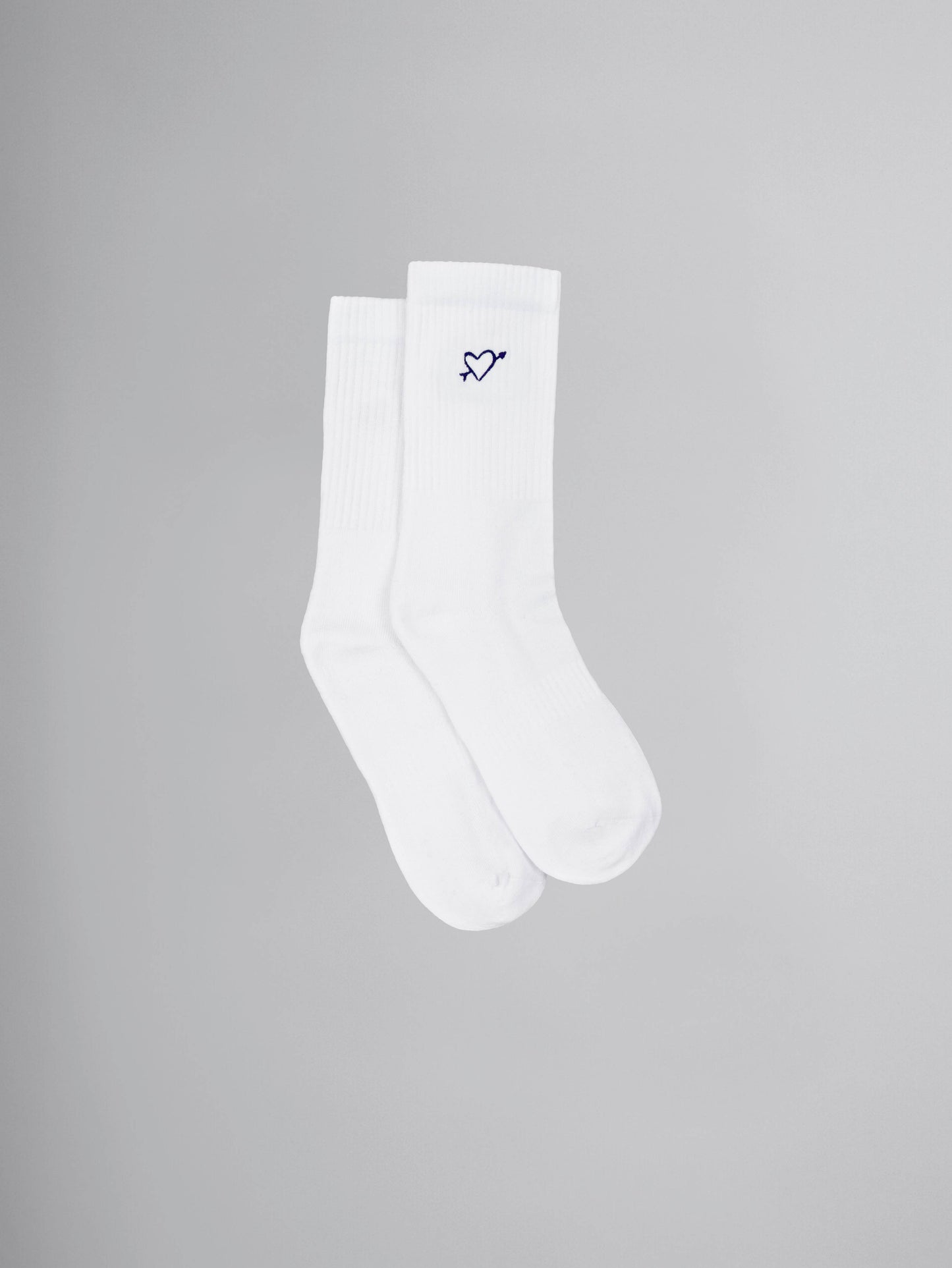 Socken - Herz Stickerei- navy blue