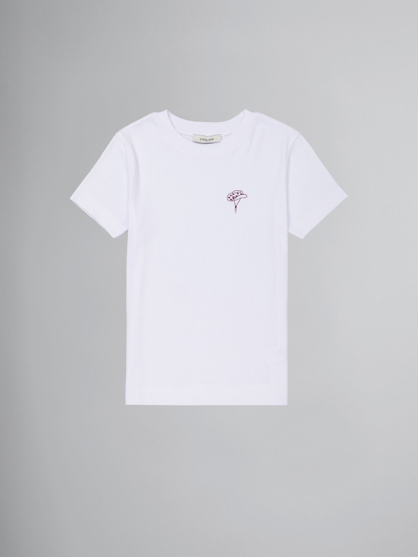 Rib T-Shirt - weiß mit Stickerei