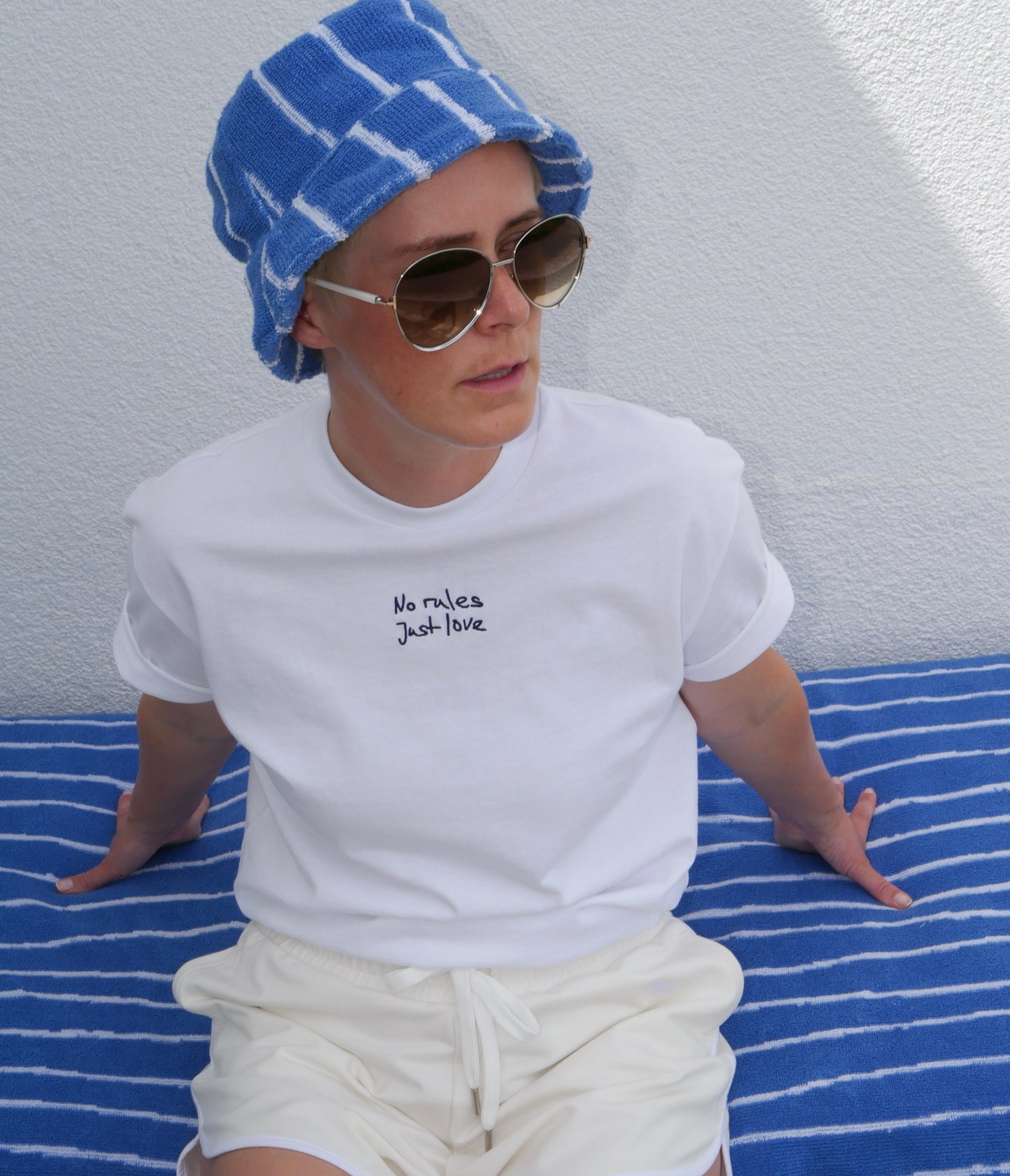 Statement T-Shirt - No rules Just love - weiß
