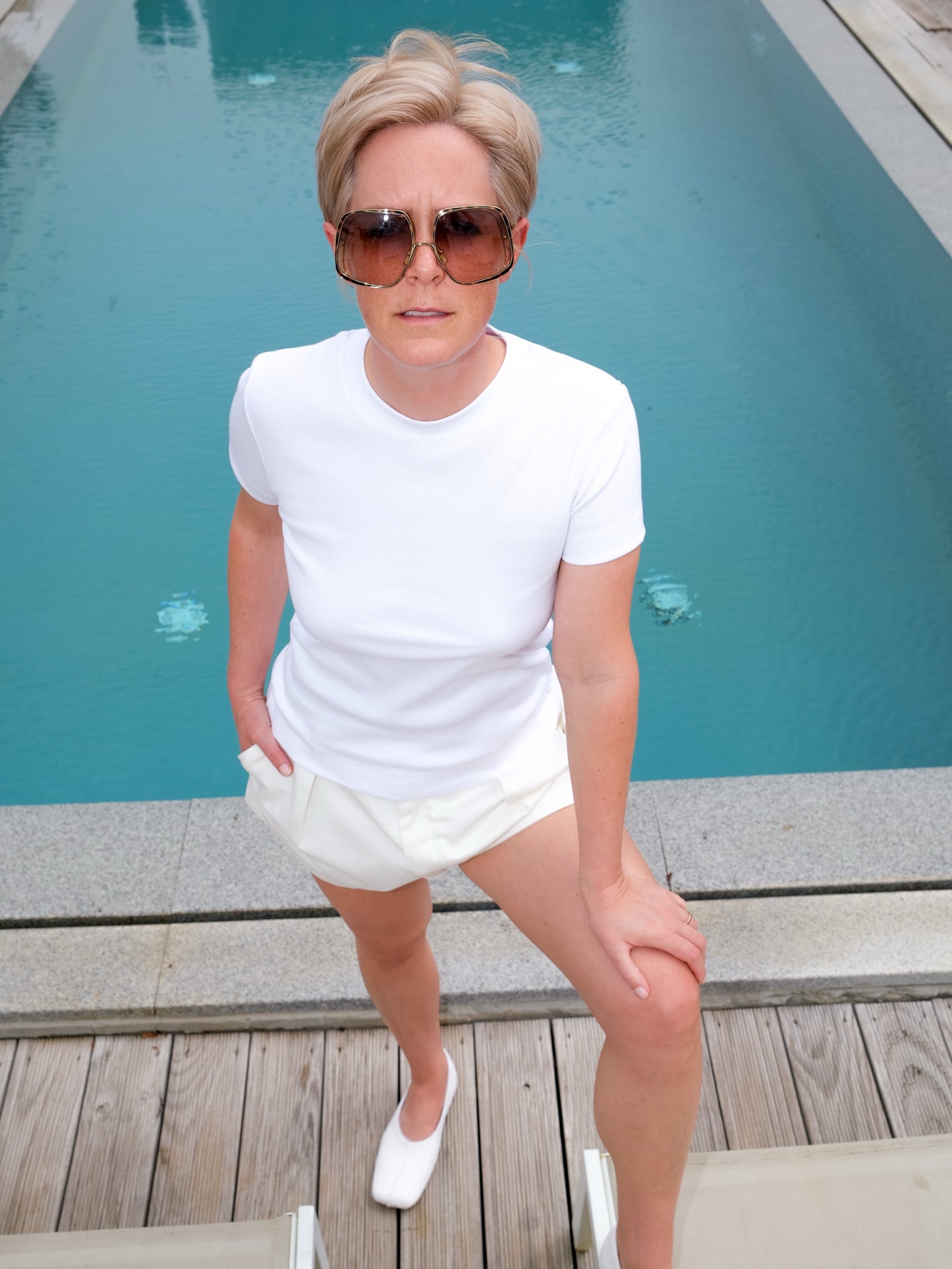 Rib T-Shirt - weiß