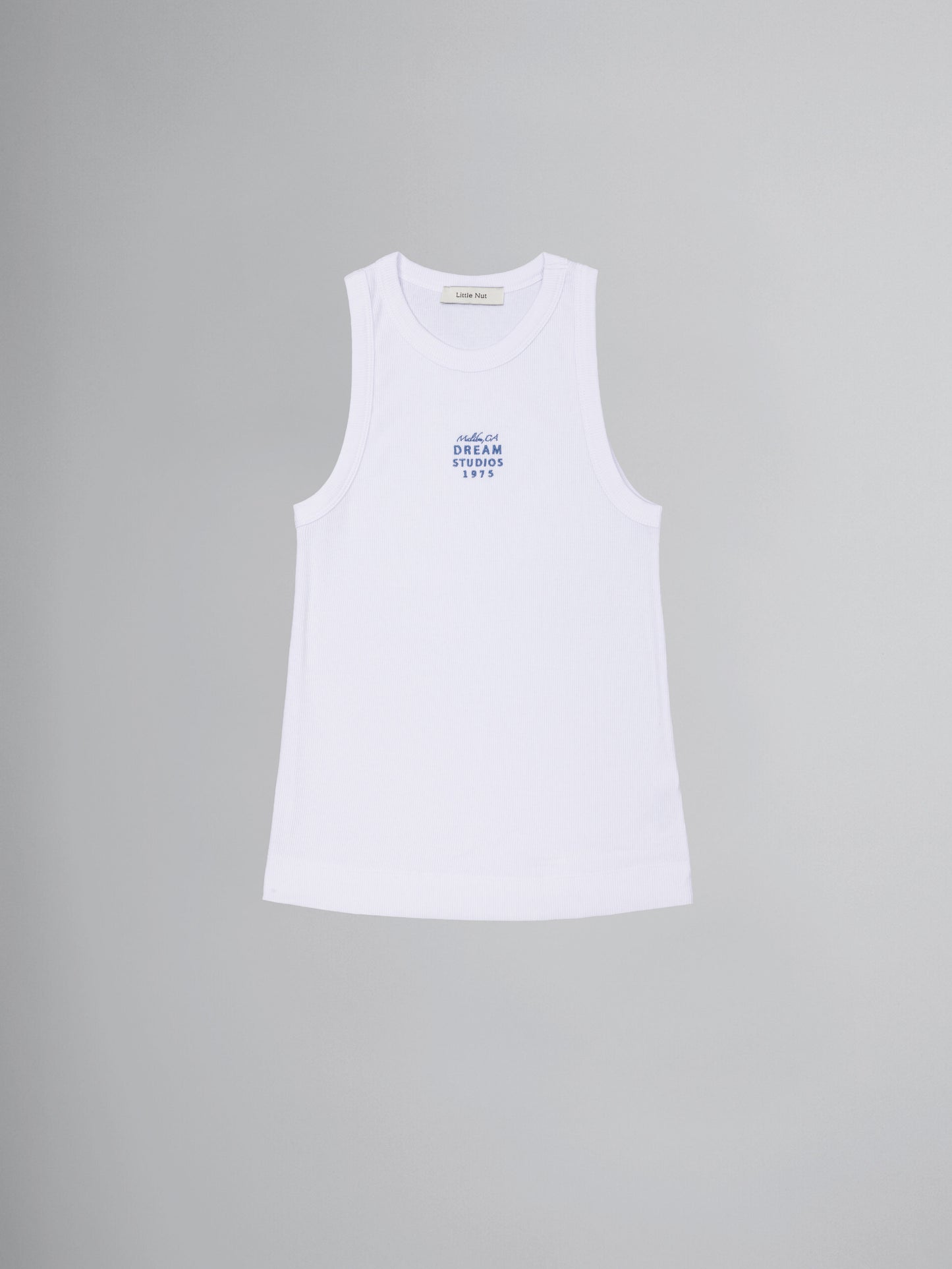 Rib Top - weiß mit Stickerei