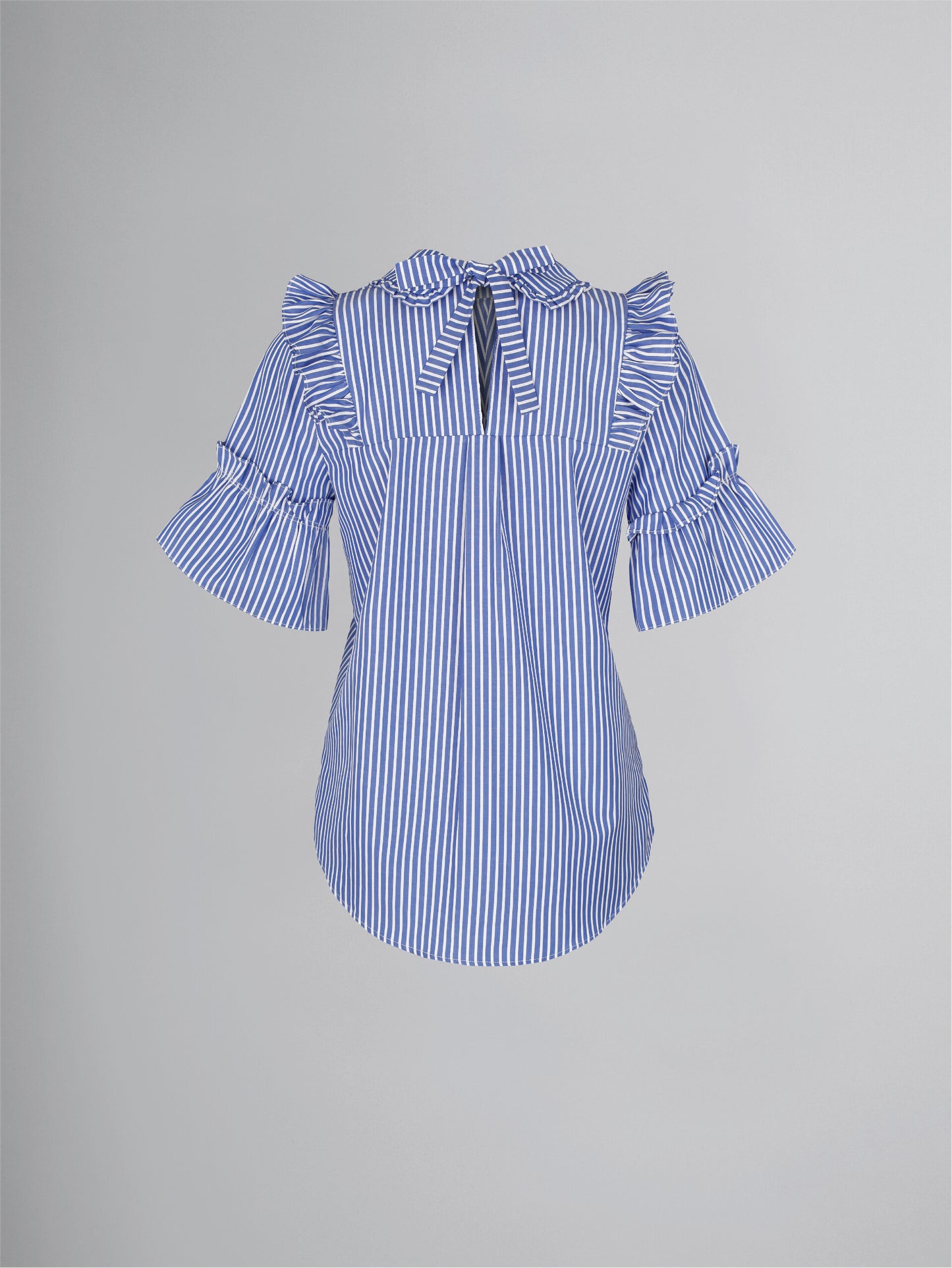 Bluse mit Rüschendetails - gestreift - denim blue (-50%)