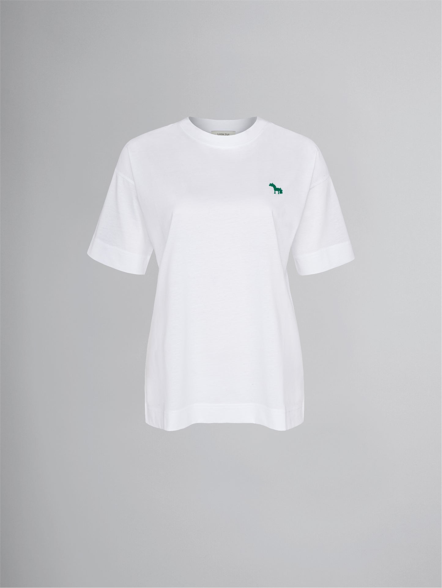 T-Shirt - weiß, Pony Stickerei grün (-50%)