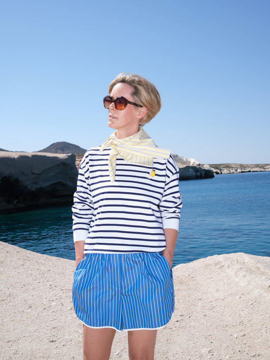 Light Sweater - blau-weiß-gestreift - LEMON Edition
