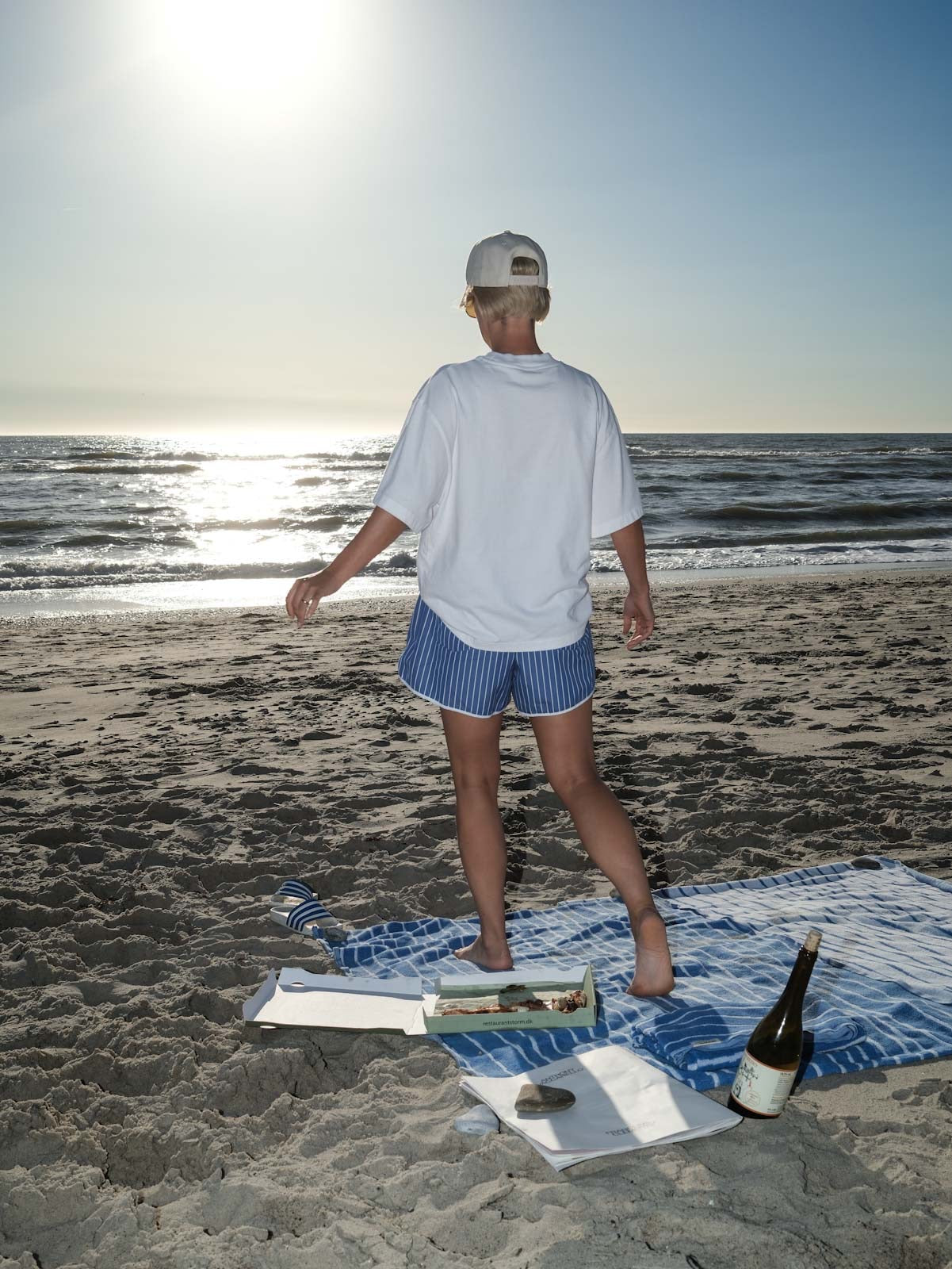 Beach Towel - gestreift - perfect-blue