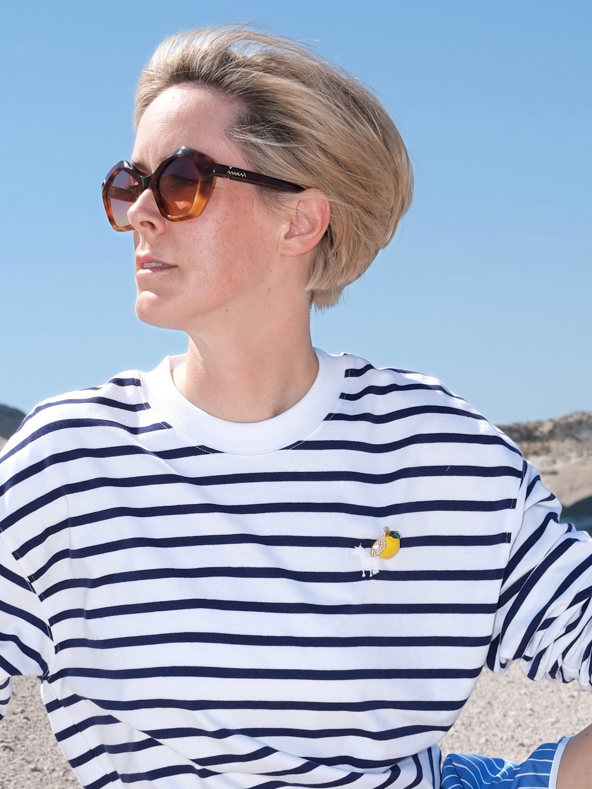 Light Sweater - blau-weiß-gestreift - LEMON Edition