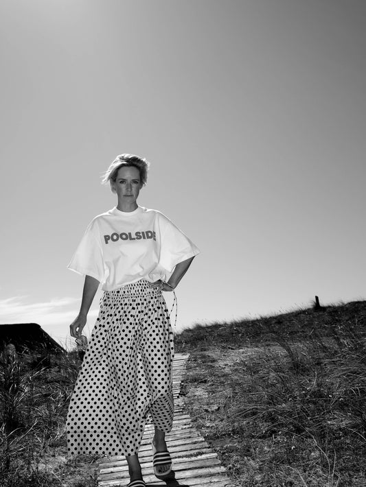Statement T-Shirt - POOLSIDE - weiß