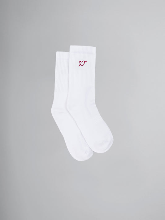 Socken - Herz Stickerei- burgundy