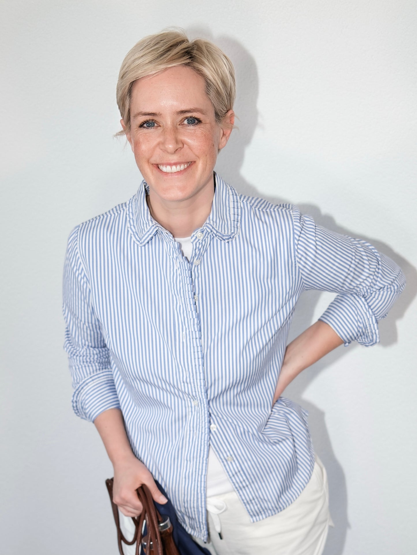 Bluse - gestreift - blau-weiß