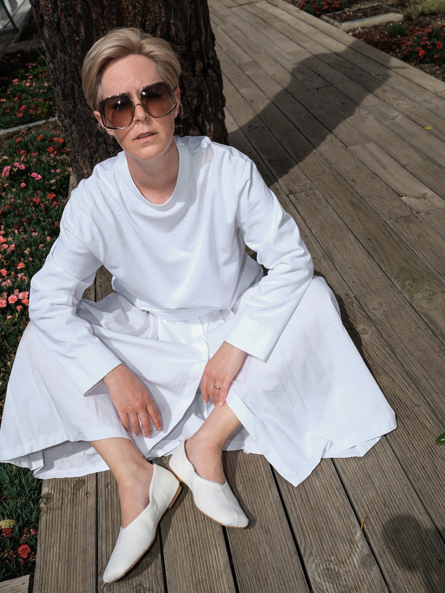 Signature Longsleeve - weiß mit Stickerei "Pony"