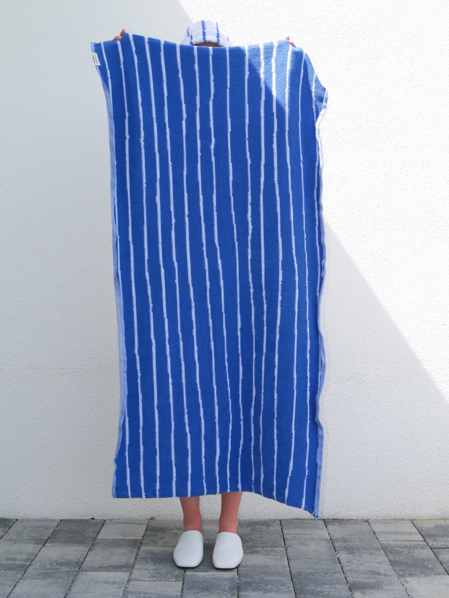 Bath Towel - gestreift - perfect-blue