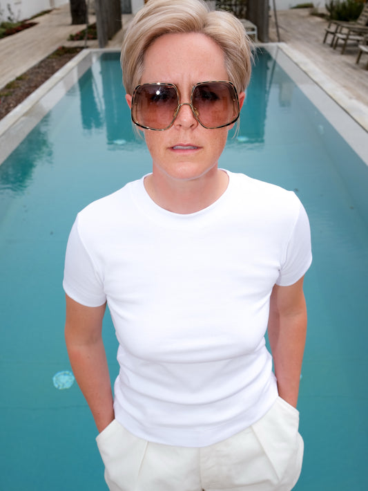 Rib T-Shirt - weiß
