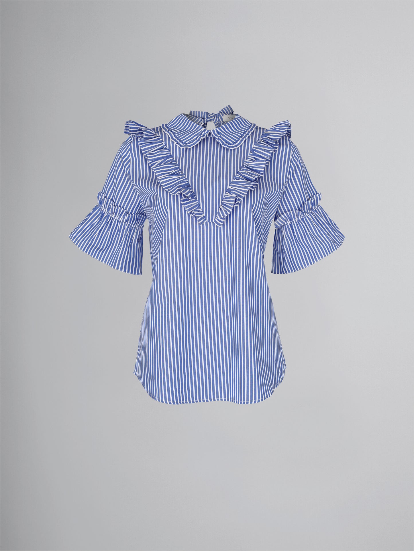 Bluse mit Rüschendetails - gestreift - denim blue (-50%)
